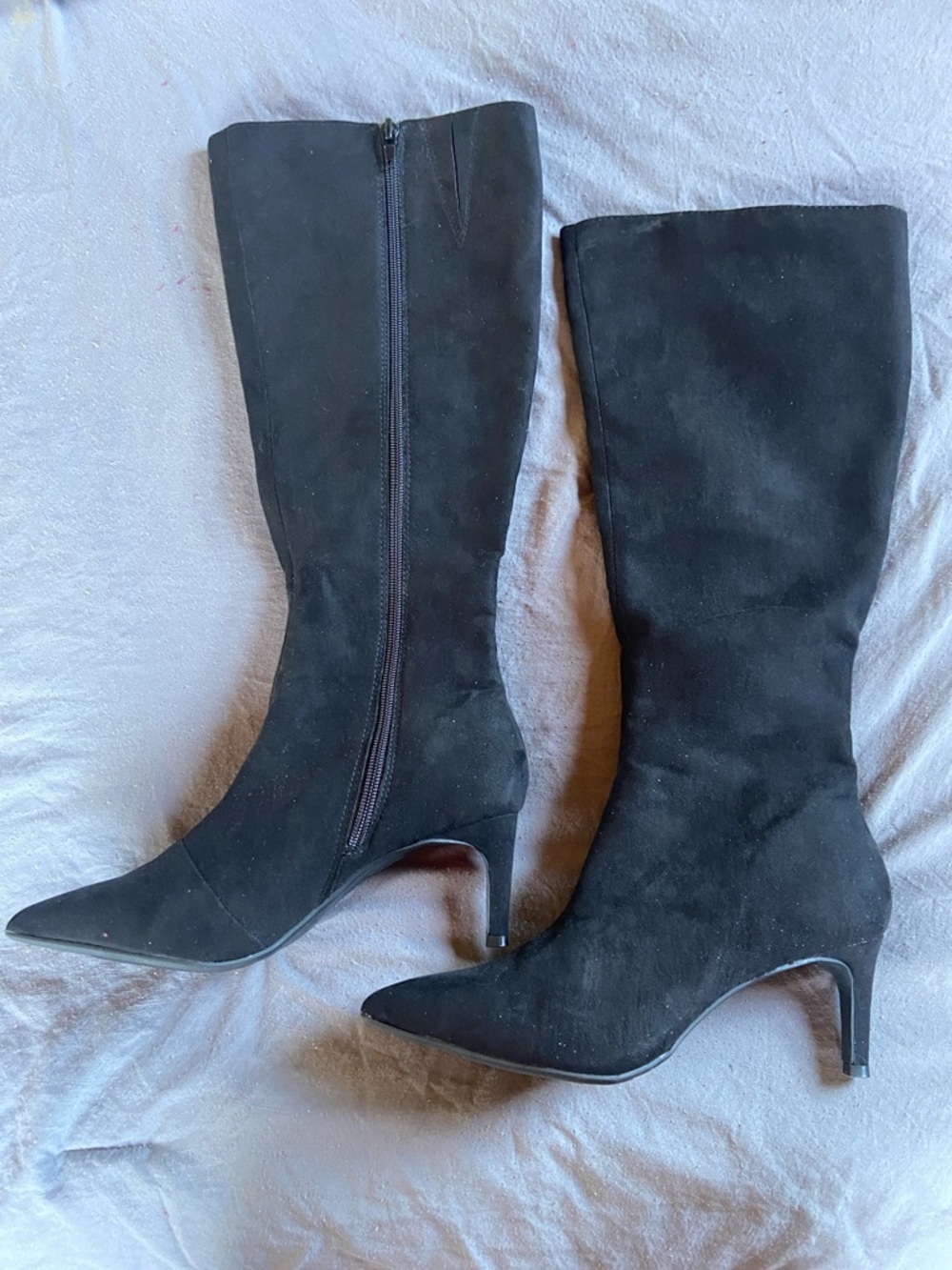 Alfani Black Knee-High Pointed Toe Heeled Boots